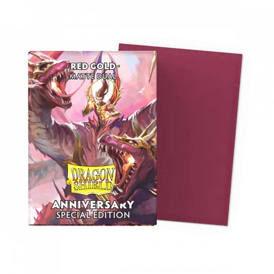 Dragon Shield Sleeves: Matte - Red and Gold (100)