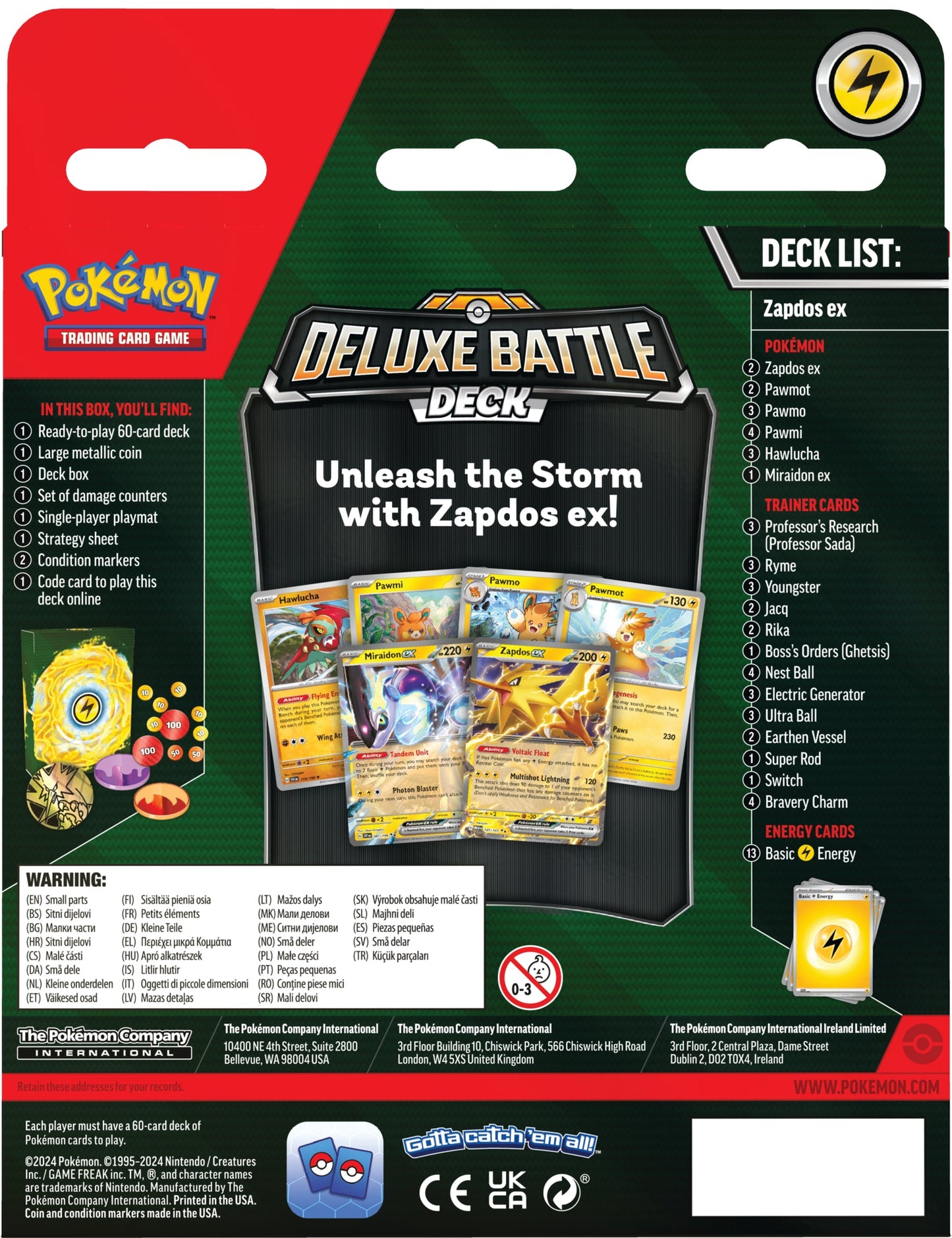 Zapdos ex Deluxe Battle Deck