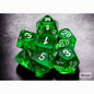Polyhedral Dice Set - 7ct - Translucent Green w/ White