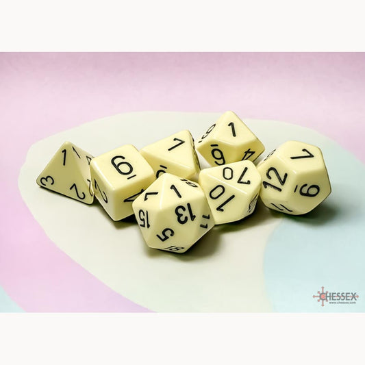 Polyhedral Dice Set - 7ct - Pastel  Yellow w/ Black
