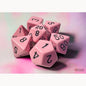 Polyhedral Dice Set - 7ct - Pastel  Pink w/ Black
